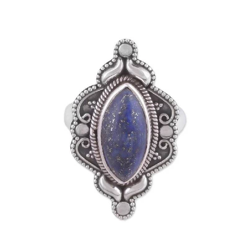 NOVICA Royal Eye, Lapis lazuli cocktail ring