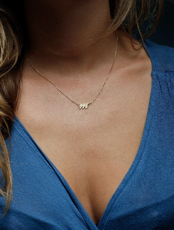 birthstone pendant necklaces -Mother Initial Necklace, Gold Initial Necklaces