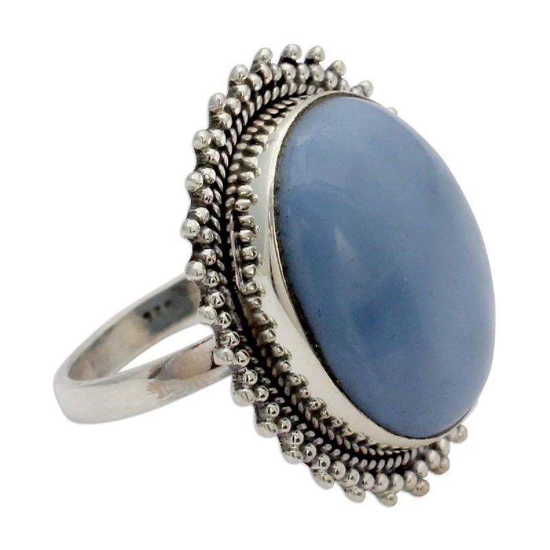 NOVICA Handmade Sterling Silver Blue Opal Ring (India)