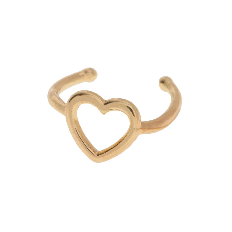 hammered bangles for women -Sarah  - Heart Outline Ear Cuff