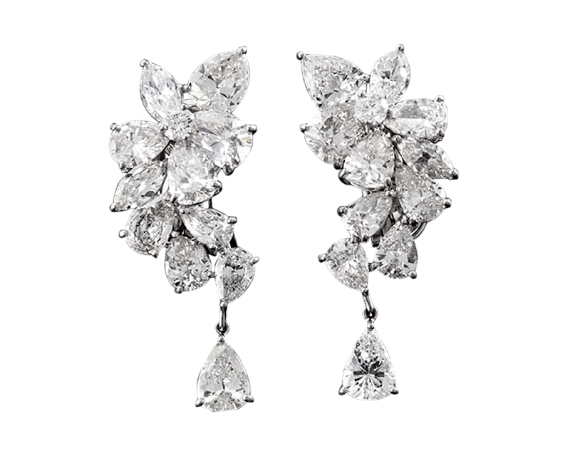 adjustable rings for women -cubic zirconia earrings for women -Diamond Cluster Drop Earrings, 11.30 Carats