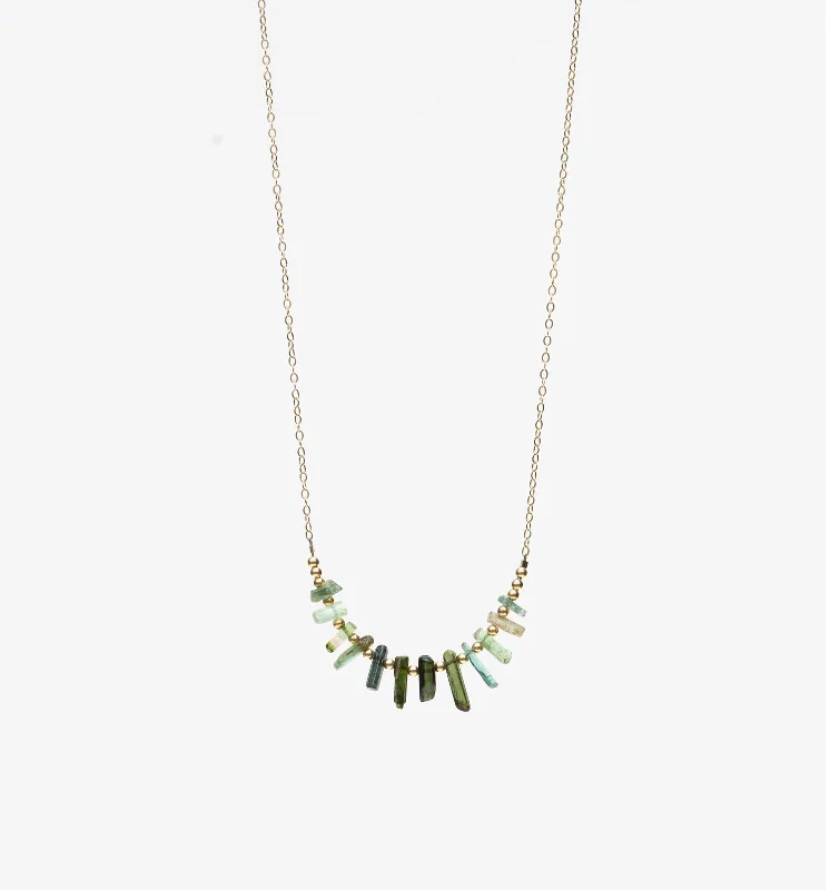 elegant necklaces for women -Terra Necklace ~ Green Tourmaline