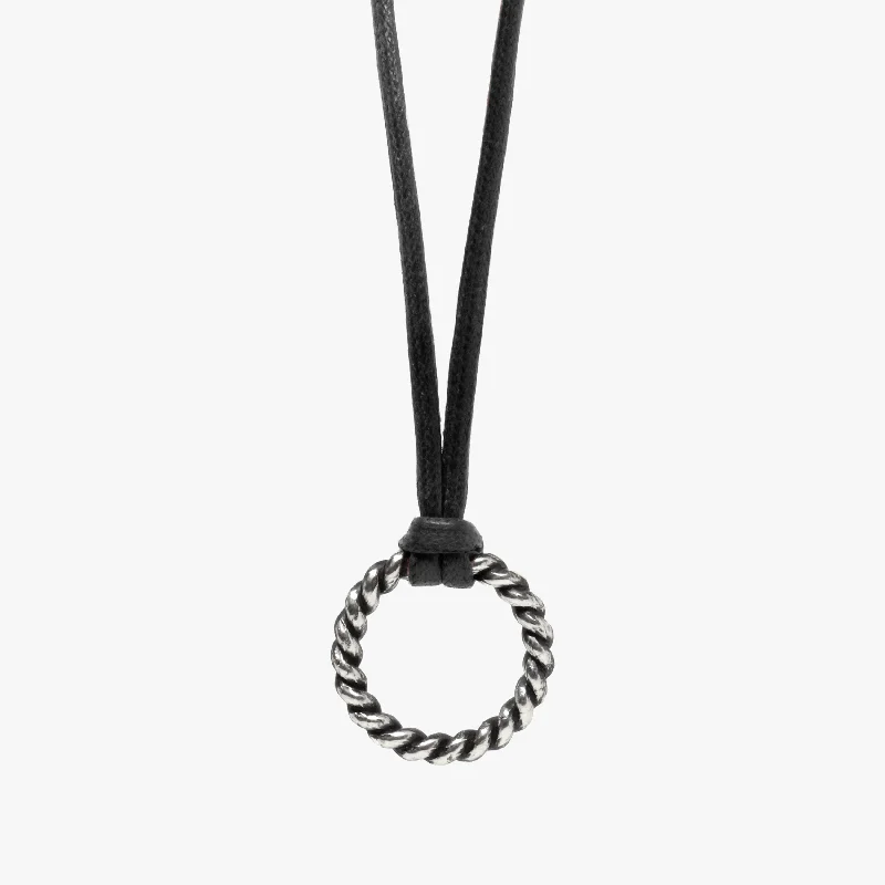 unique necklaces for women -Twisted Sterling Ring Necklace