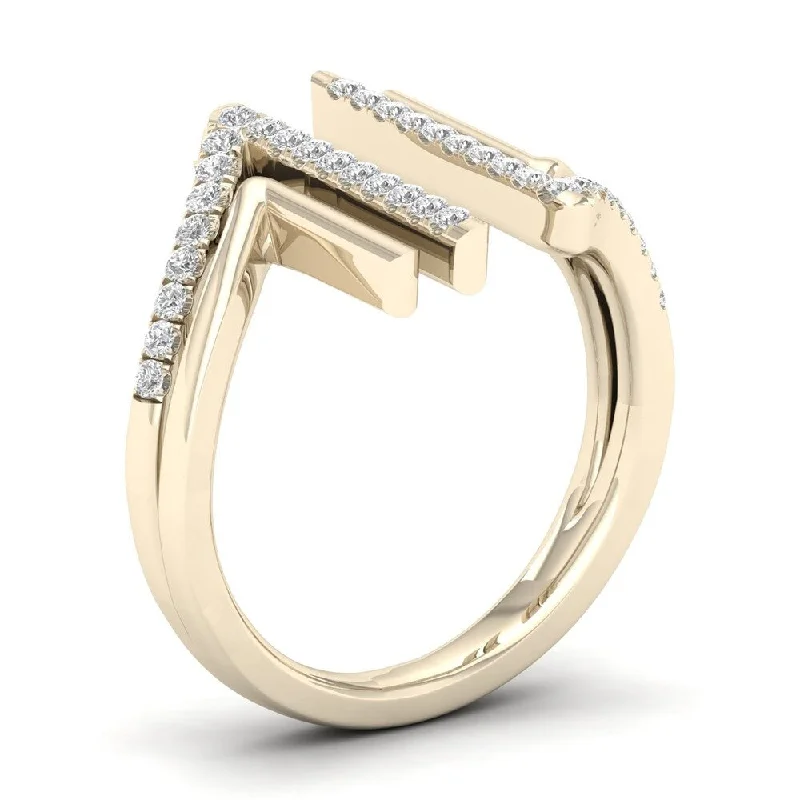 De Couer 10k Gold 3/4ct TDW Diamond Parallel Line Ring