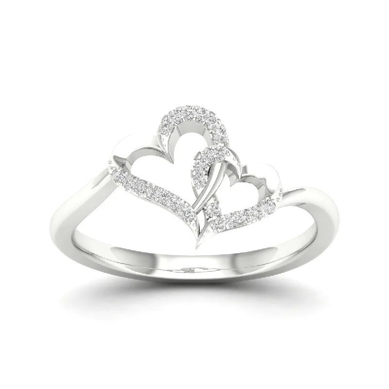 De Couer 10k Gold 1/20ct TDW Diamond Heart Ring