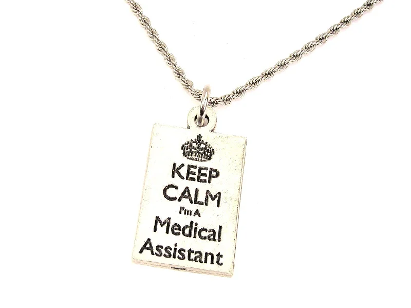 gemstone drop necklaces -Keep Calm I'm A Medical Assistant Single Charm Necklace