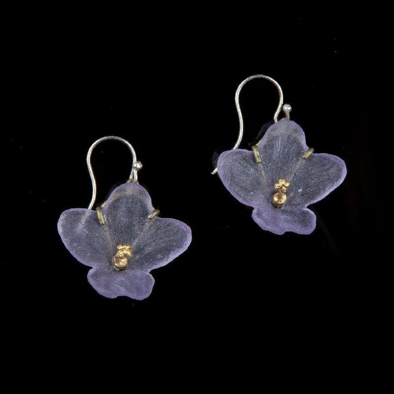 engagement rings for brides -bridal earrings for women -African Violet Earring - Wire