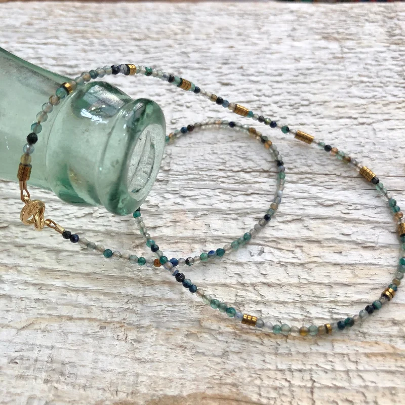 luxurious necklaces for women -"Emma" Agate and Hematite Gemstone Beaded Necklace