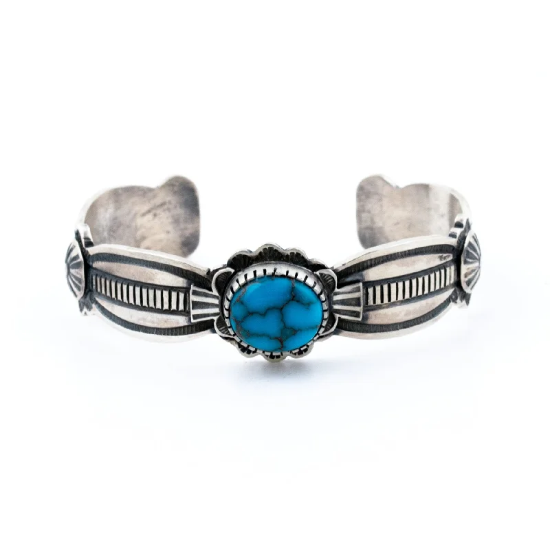 luxury silver bangles -D. Clark Turquoise Cuff