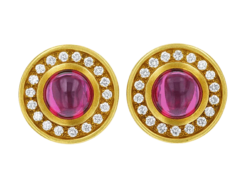 bold rings for women -sapphire earrings for women -Cabochon Garnet Earrings by Kieselstein-Cord, 14.00 carats