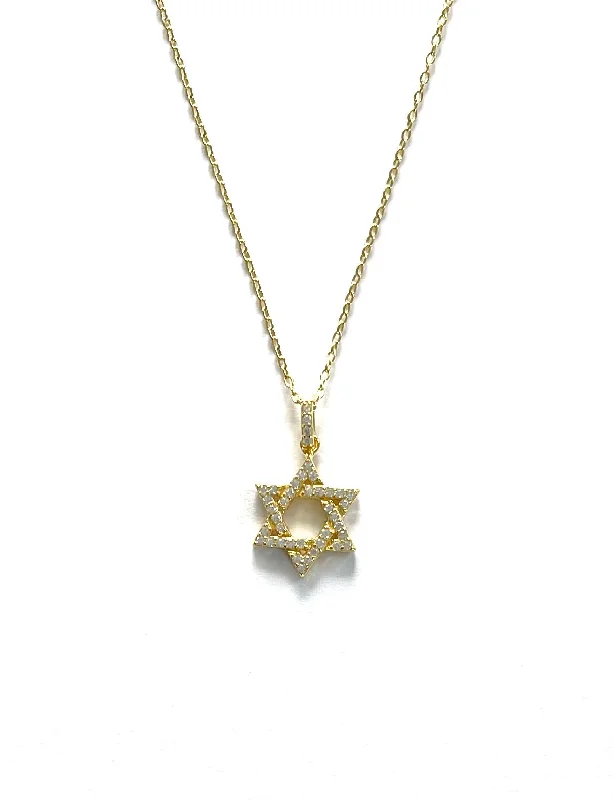 men's style necklaces for women -Tovah CZ Star Of David Necklace