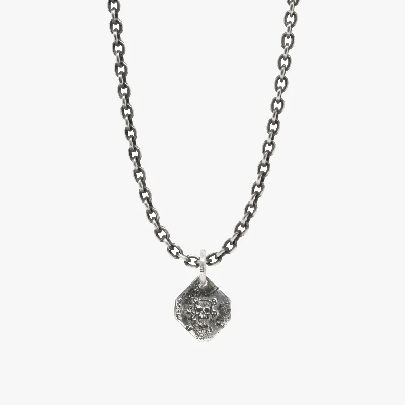 moonstone necklaces for women -Skull Stamp Medallion Necklace