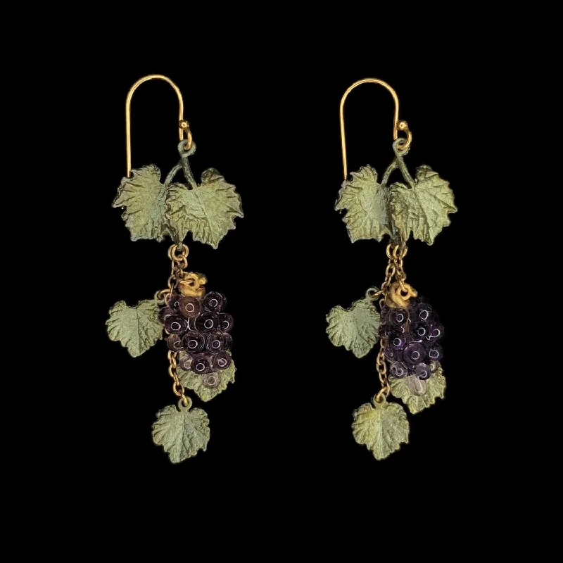 adjustable rings for women -cubic zirconia earrings for women -Wild Grape Vine Earrings - Dangle Wire