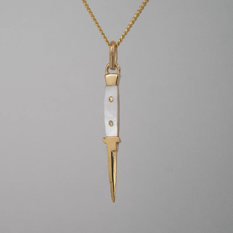 gold pendant necklaces for women -Mother of Pearl Cut a Bitch