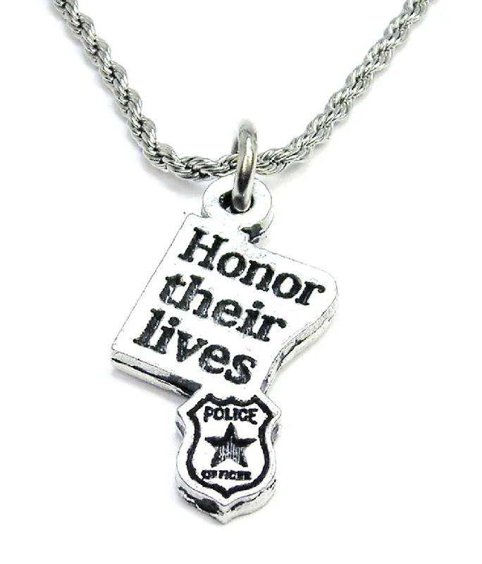 infinity pendant necklaces -Honor Their Lives Police Badge Single Charm Necklace