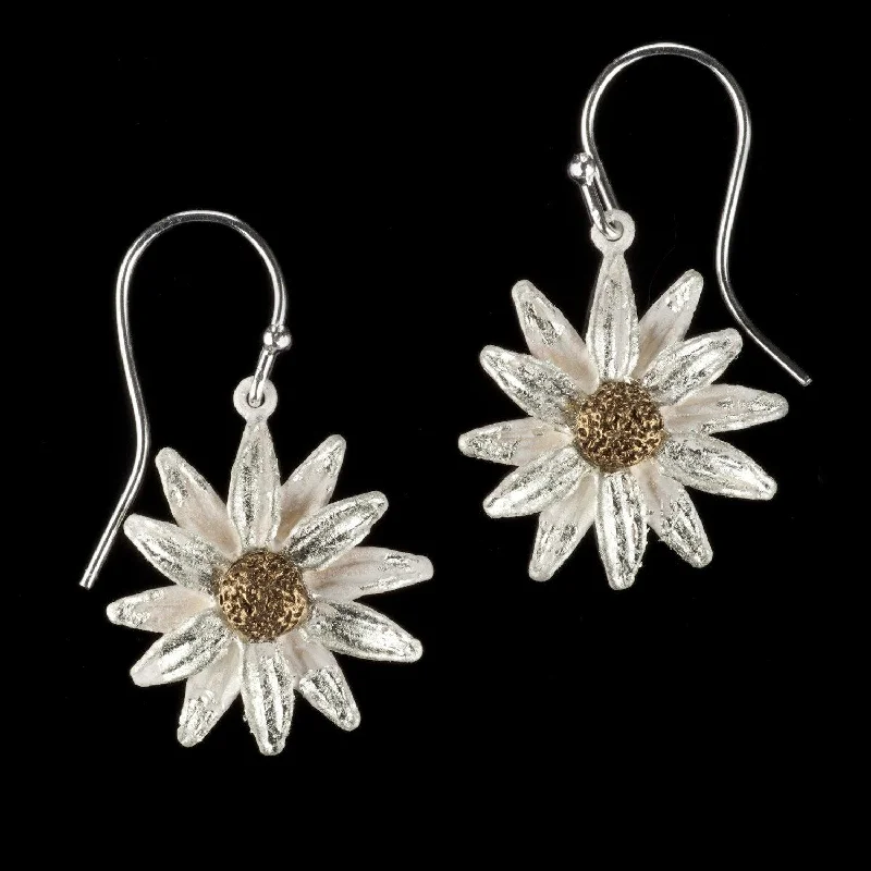 silver rings for women -hoop earrings for women -Daisy Earrings - Wire Drop