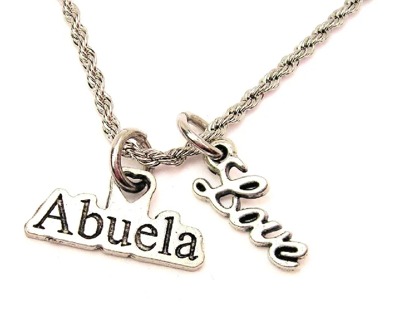 rose gold choker necklaces -Abuela 20" Chain Necklace With Cursive Love Accent