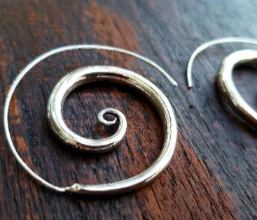 unique rings for women -custom earrings for women -Simple Threader Spiral Earrings