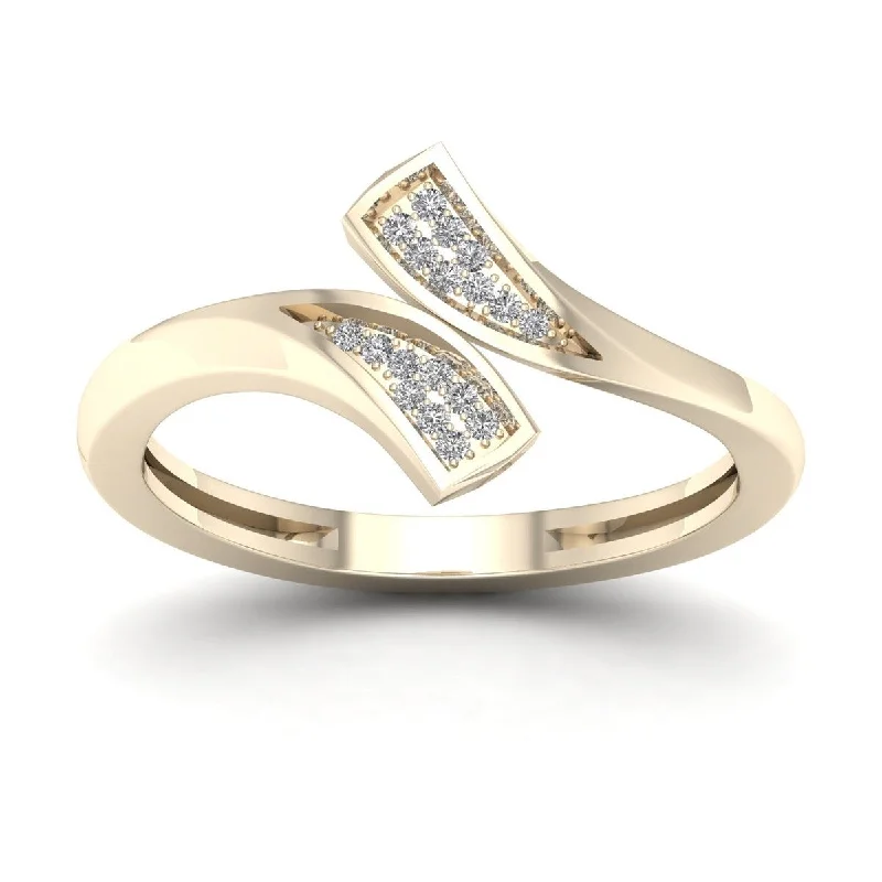 De Couer 1/20ct TDW Diamond Double Fashion Ring - Yellow