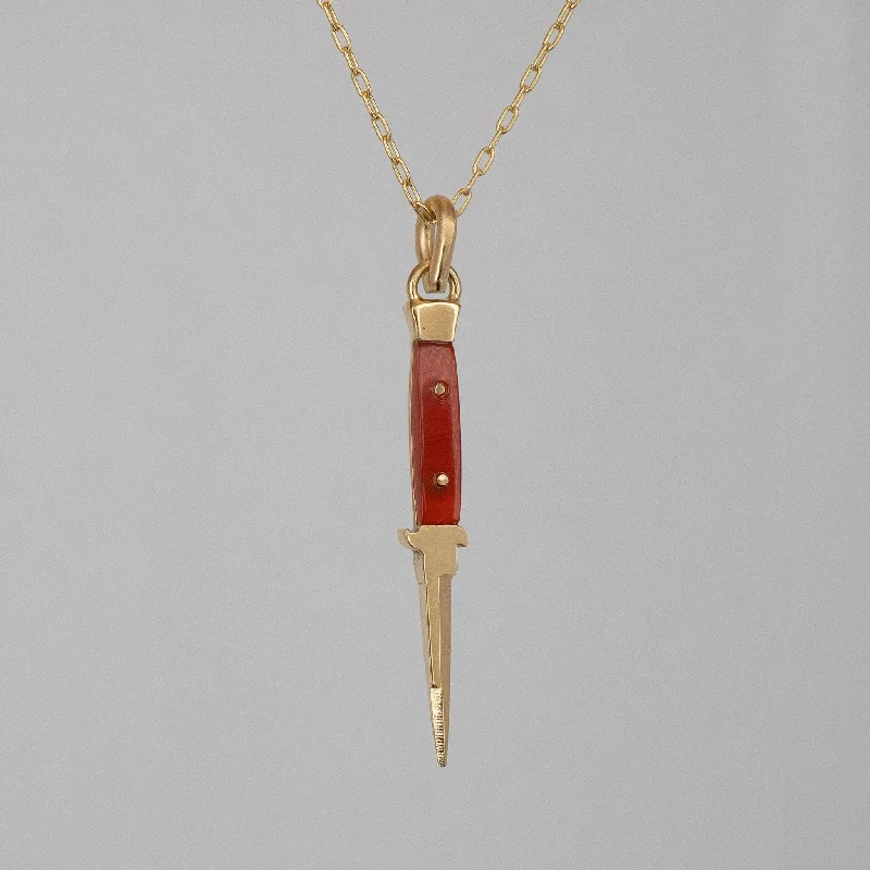 short necklaces for women -Carnelian Cut a Bitch