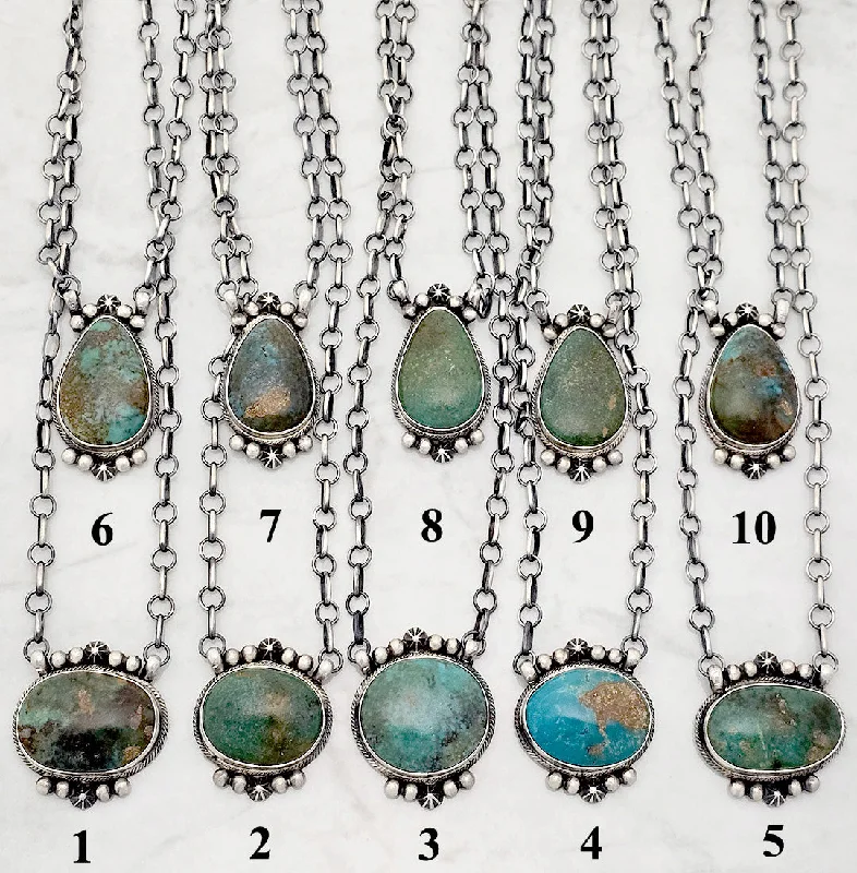 minimalist necklaces for women -Sterling Silver Rope Trim w/ Drops Turquoise Bar Style Necklace