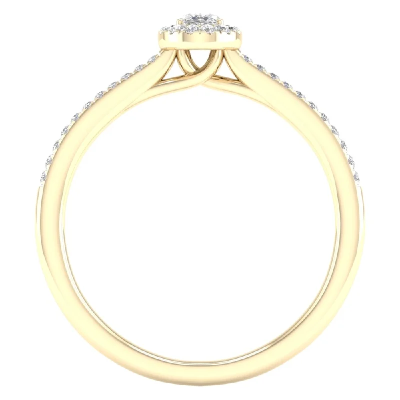 1/4ct TDW Diamond Halo Ring in 10k Gold by De Couer