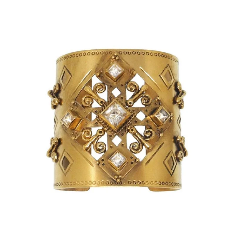 tennis bracelets for women -Paloma Cross Cuff Gold