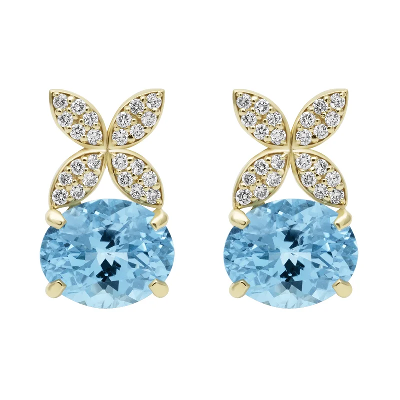 men's style rings for women -pearl stud earrings -Earrings - Blue Topaz And Diamond