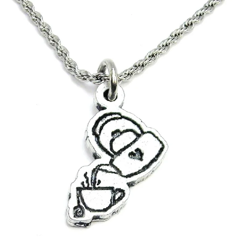 elegant chain necklaces for women -Adorable Tea Kettle Single Charm Necklace